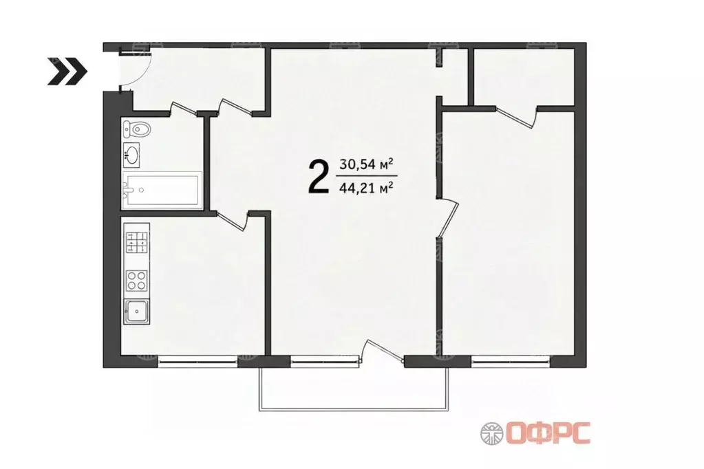 2-к кв. Москва Никитинская ул., 24 (43.3 м) - Фото 2