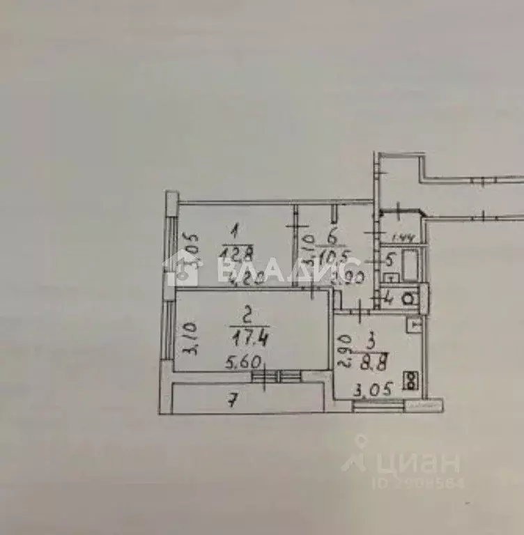 2-к кв. Московская область, Жуковский ул. Серова, 6 (53.2 м) - Фото 2