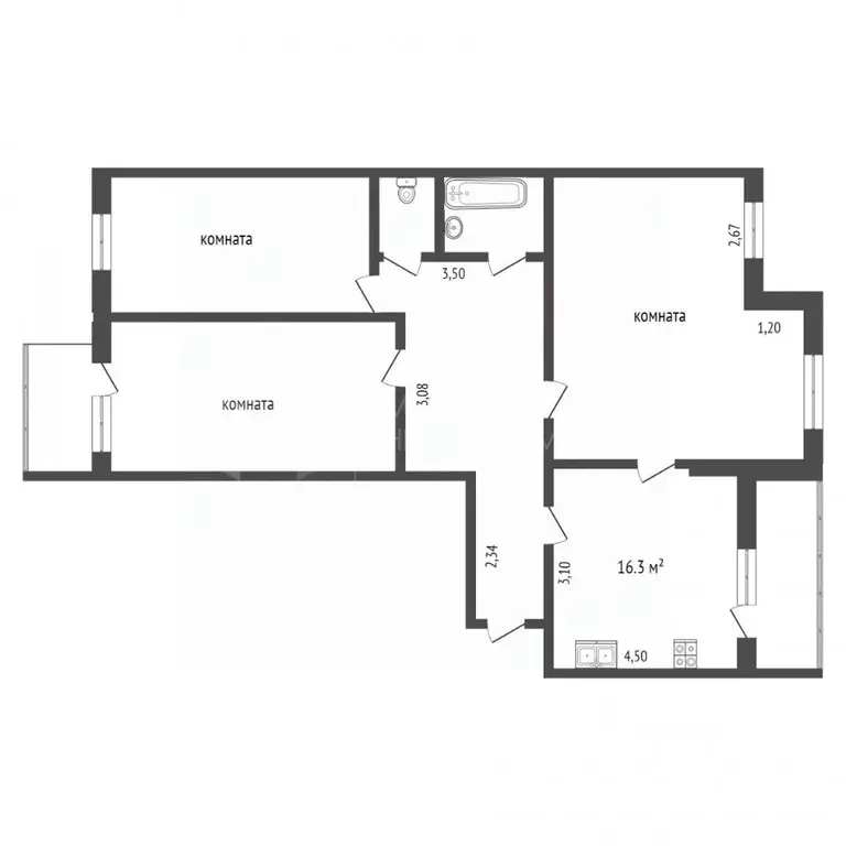 3-к кв. Тюменская область, Тюмень Ямская ул., 77к2 (110.0 м) - Фото 2