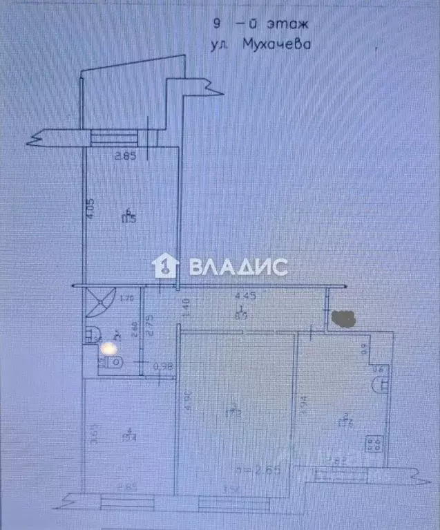 3-к кв. Алтайский край, Бийск ул. Ильи Мухачева, 105 (67.8 м) - Фото 2