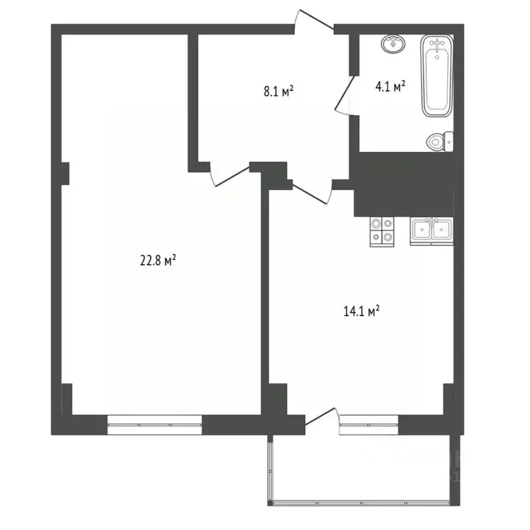 1-к кв. Тюменская область, Тюмень ул. Муравленко, 10 (49.1 м) - Фото 2