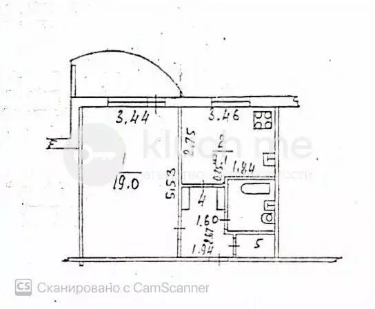 1-к кв. Татарстан, Казань ул. Четаева, 45 (38.6 м) - Фото 2