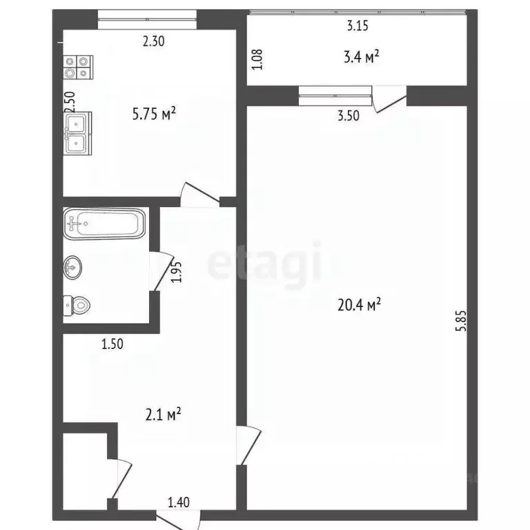 1-к кв. Крым, Советский пгт ул. Железнодорожная, 23 (36.5 м) - Фото 2