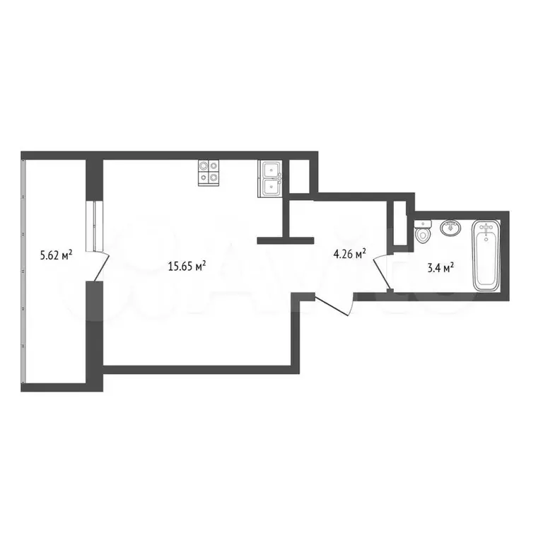 Квартира-студия, 26 м, 7/25 эт. - Фото 0