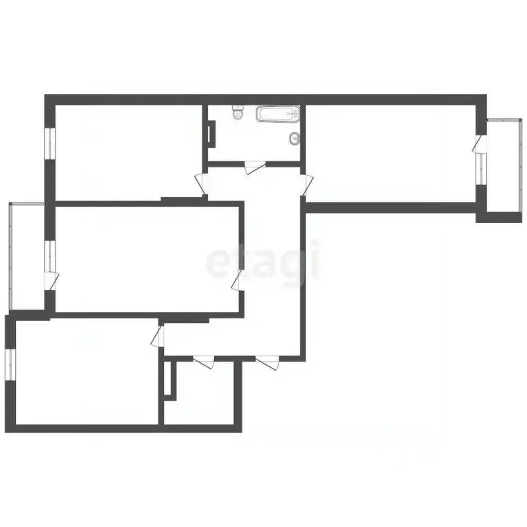 3-к кв. Воронежская область, Семилуки ул. Чайковского, 7/1 (88.3 м) - Фото 1