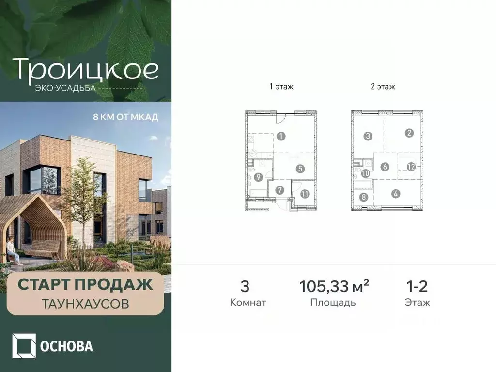 Таунхаус в Московская область, Мытищи городской округ, с. Троицкое  ... - Фото 1