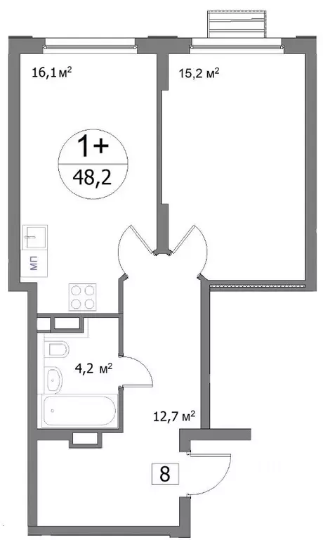 1-к кв. Нижегородская область, Нижний Новгород ул. Сергея Акимова, 50 ... - Фото 0