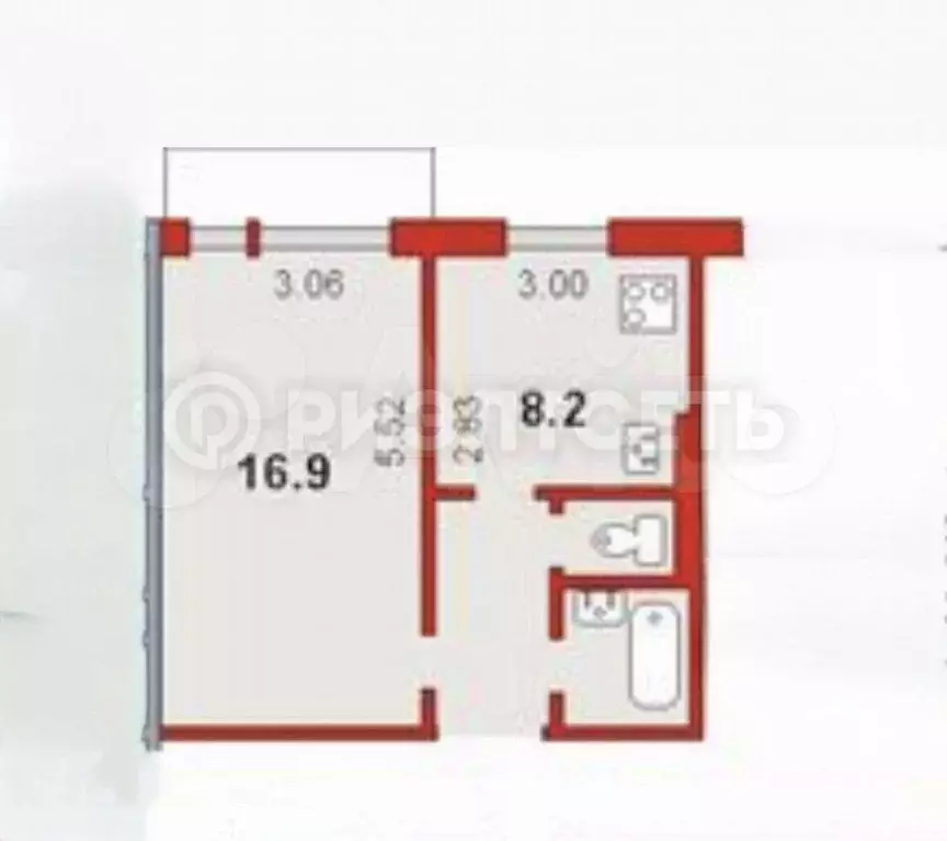 1-к. квартира, 32,8 м, 4/10 эт. - Фото 0