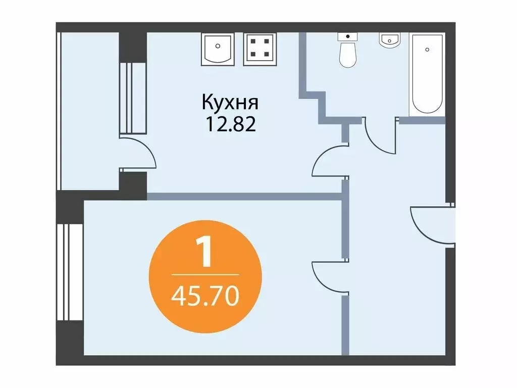 1-комнатная квартира: Санкт-Петербург (45.7 м) - Фото 0