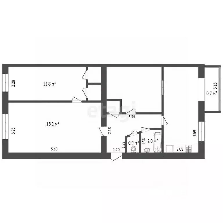 3-к кв. Забайкальский край, Чита ул. Чайковского, 30 (61.8 м) - Фото 1