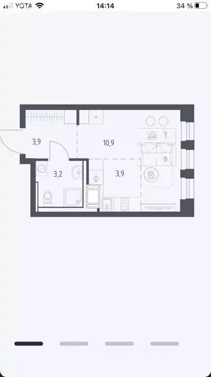 Квартира-студия: Мытищи, 1-й Стрелковый переулок, 5 (21.9 м) - Фото 1