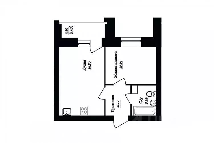 1-к кв. Вологодская область, Череповец 107-й мкр, ГринВилль жилой ... - Фото 1