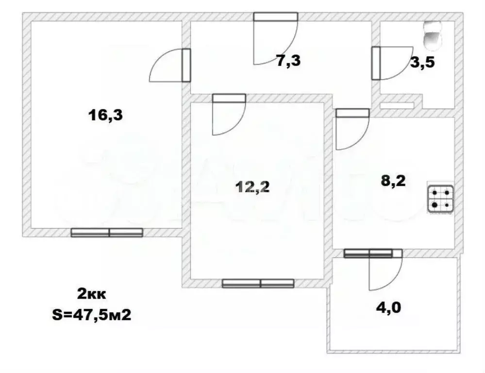 2-к кв. Калининградская область, Калининград ул. Александра Невского, ... - Фото 2
