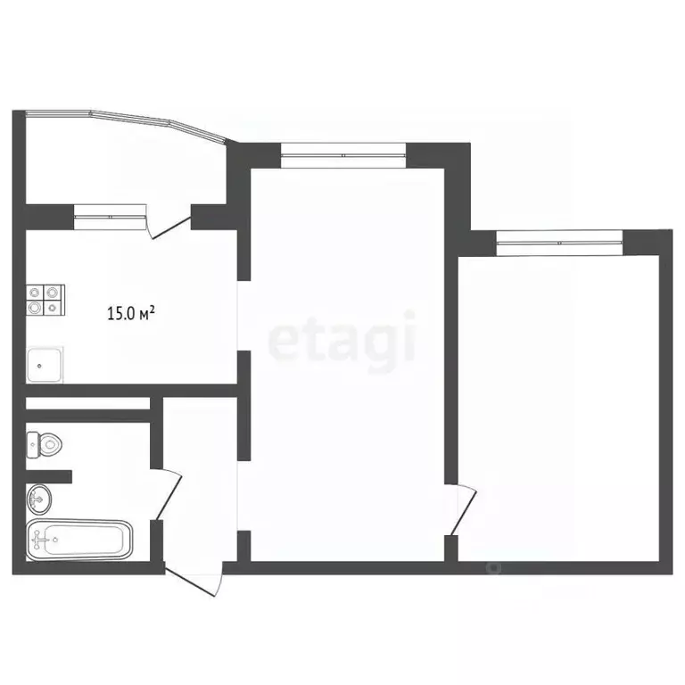 2-к кв. Тюменская область, Тюмень ул. Федюнинского, 60 (56.0 м) - Фото 2