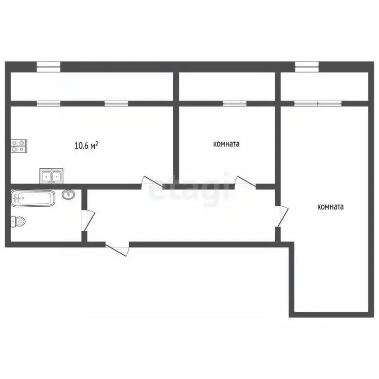 2-к кв. Калининградская область, Гурьевск бул. Краковский, 8 (40.7 м) - Фото 2