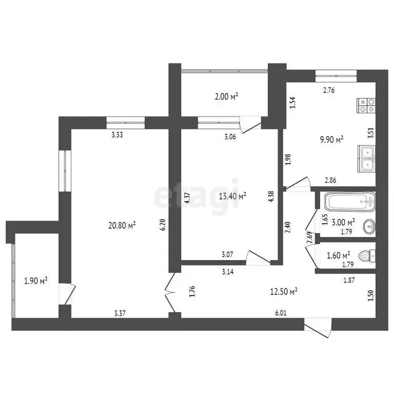 2-комнатная квартира: Саранск, Республиканская улица, 141 (62.5 м) - Фото 1