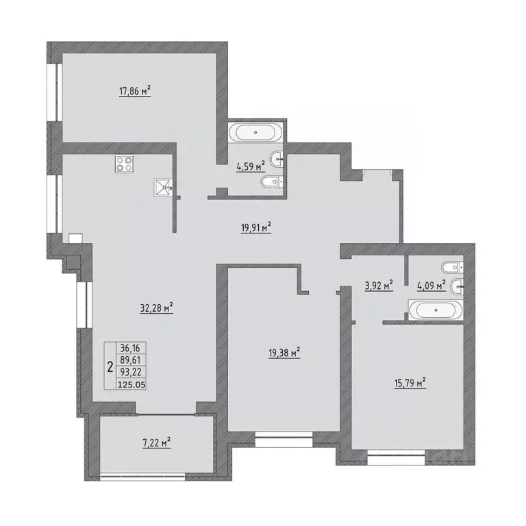 3-к кв. Ивановская область, Иваново Кооперативная ул., 3 (125.05 м) - Фото 0