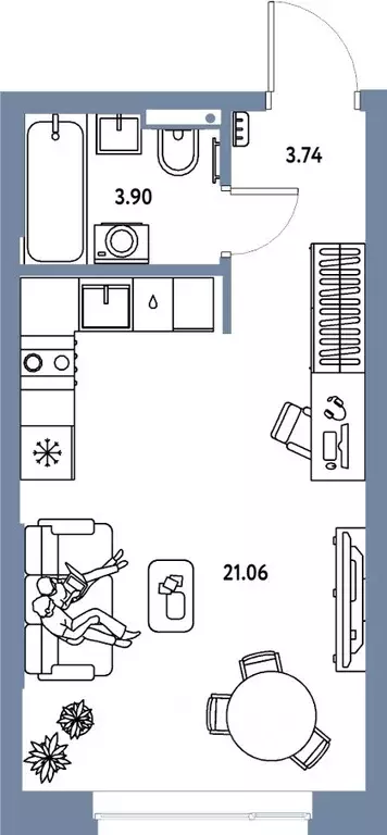 Студия Московская область, Мытищи Страна.Парковая жилой комплекс (28.7 ... - Фото 1