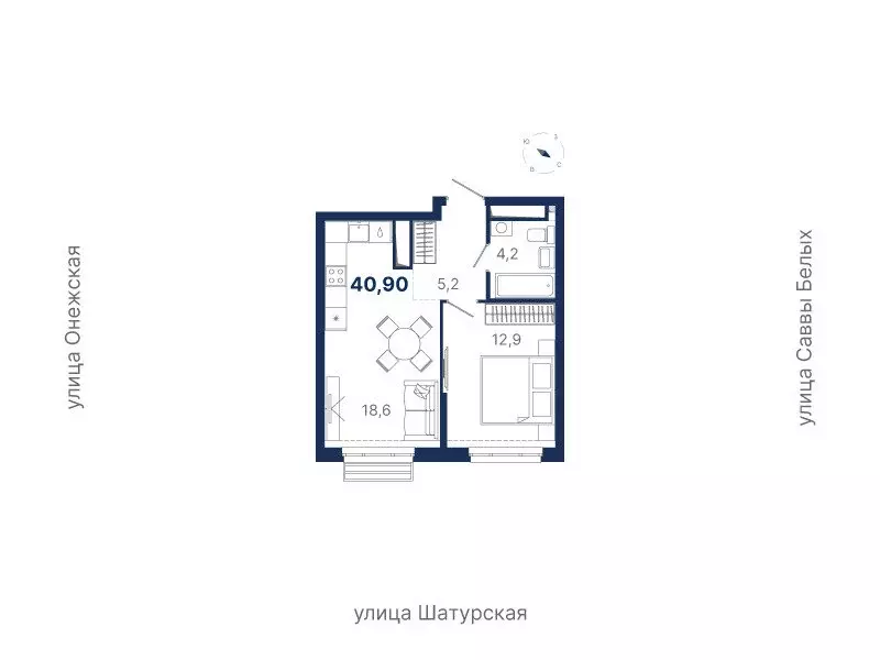 1-комнатная квартира: Екатеринбург, жилой район Южный, жилая ... - Фото 0