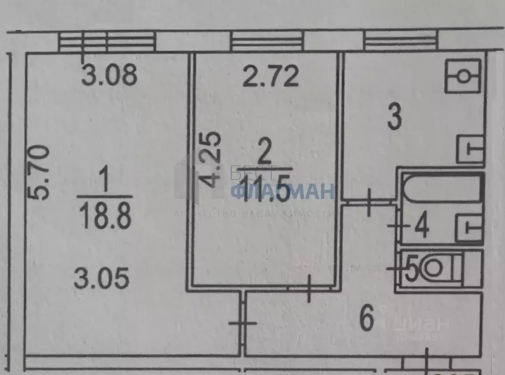 Комната Москва Дмитровское ш., 39К1 (18.8 м) - Фото 1