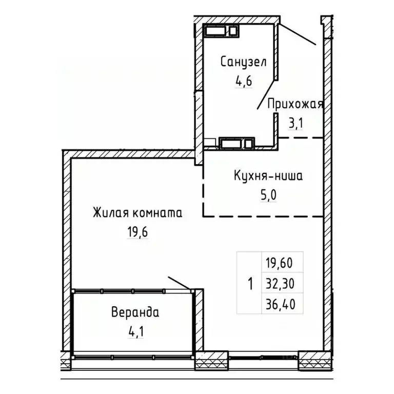 2-к кв. Приморский край, Владивосток Днепровская ул., 25к5 (36.4 м) - Фото 1