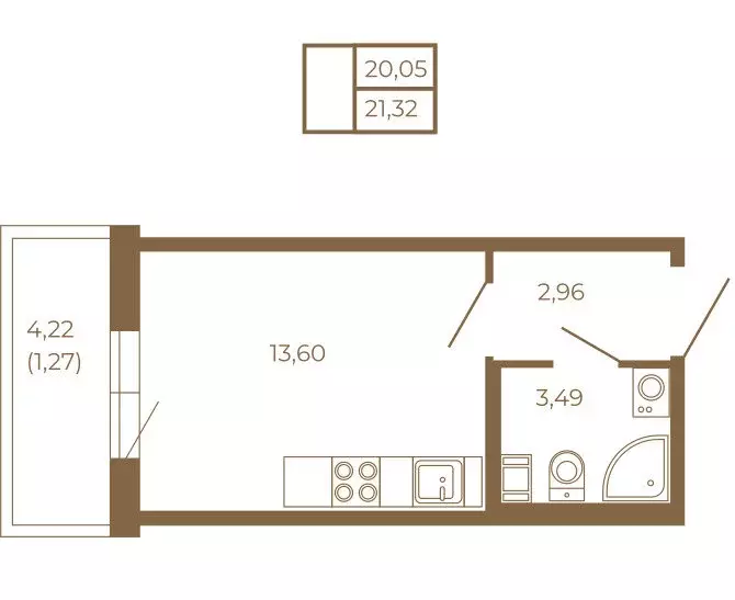 Квартира-студия: Сертолово, Златоглавая улица, 2к1 (21.32 м) - Фото 1