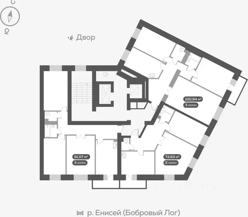 3-к кв. Красноярский край, Красноярск ул. Академгородок, 78 (100.4 м) - Фото 1