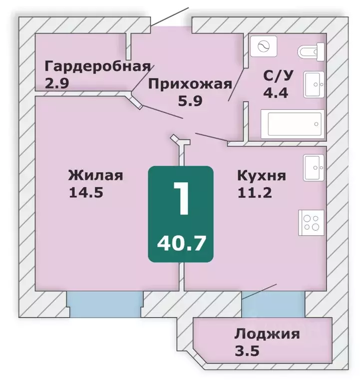 1-к кв. Чувашия, Чебоксары Новый Город мкр, Время жить жилой комплекс ... - Фото 1