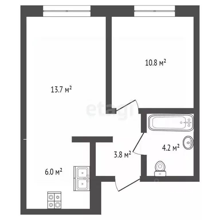 1-к кв. Тюменская область, Тюмень Новгородская ул., 22 (38.5 м) - Фото 2