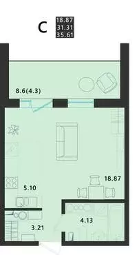 Студия Псковская область, Псковский район, Завеличенская волость, д. ... - Фото 1