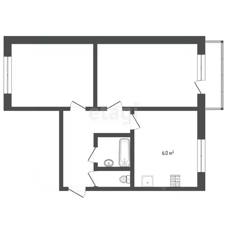 2-к кв. Тамбовская область, Тамбов Тамбов-4 тер., 18 (41.0 м) - Фото 1