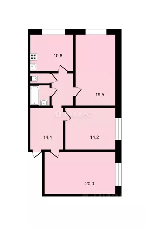 3-к кв. Санкт-Петербург просп. Энтузиастов, 31к3 (82.3 м) - Фото 1