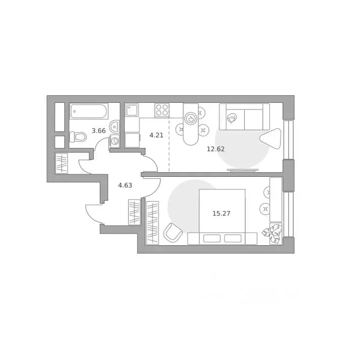 2-к кв. Московская область, Красногорск Ильинойс жилой комплекс (41.88 ... - Фото 1