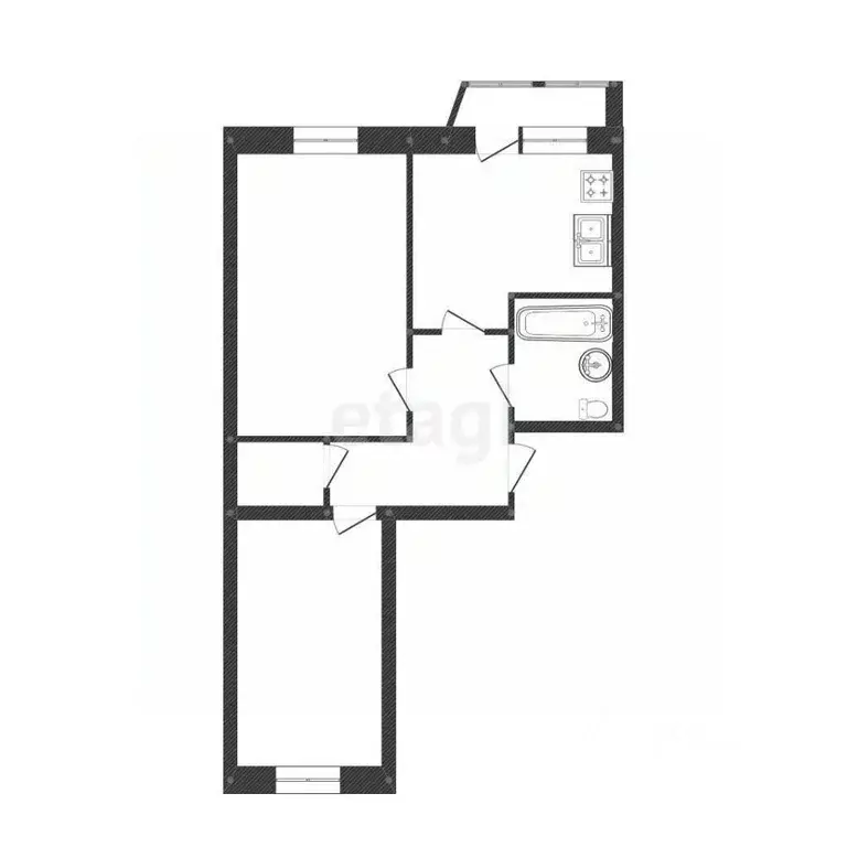 2-к кв. Костромская область, Кострома Кинешемское ш., 34а (56.0 м) - Фото 1