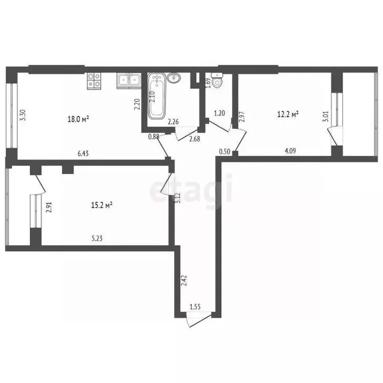 2-к кв. Севастополь ул. Парковая, 12 (67.1 м) - Фото 2