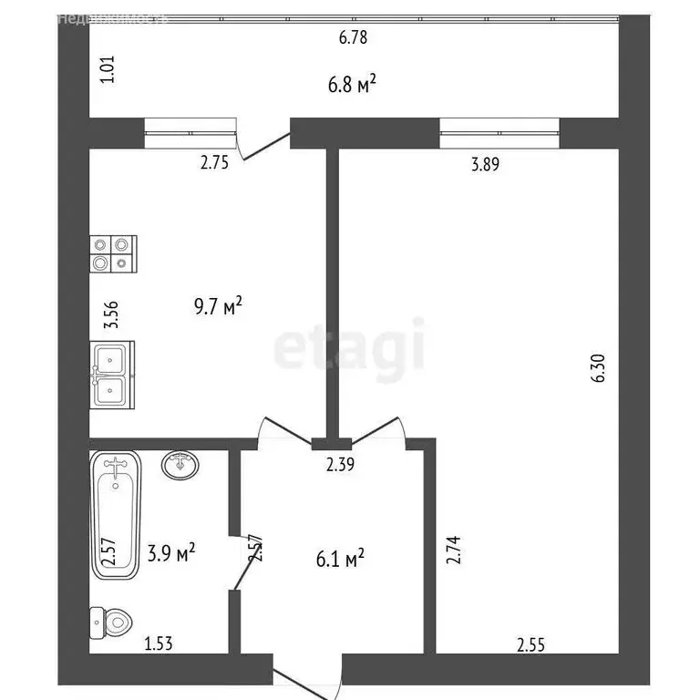 1-комнатная квартира: Саранск, Республиканская улица, 40А (40.6 м) - Фото 0