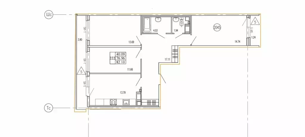 3-комнатная квартира: Кудрово, Европейский проспект, 22 (82.1 м) - Фото 1