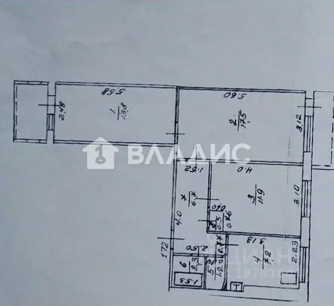 3-к кв. Башкортостан, Уфа ул. Николая Дмитриева, 1 (61.1 м) - Фото 2