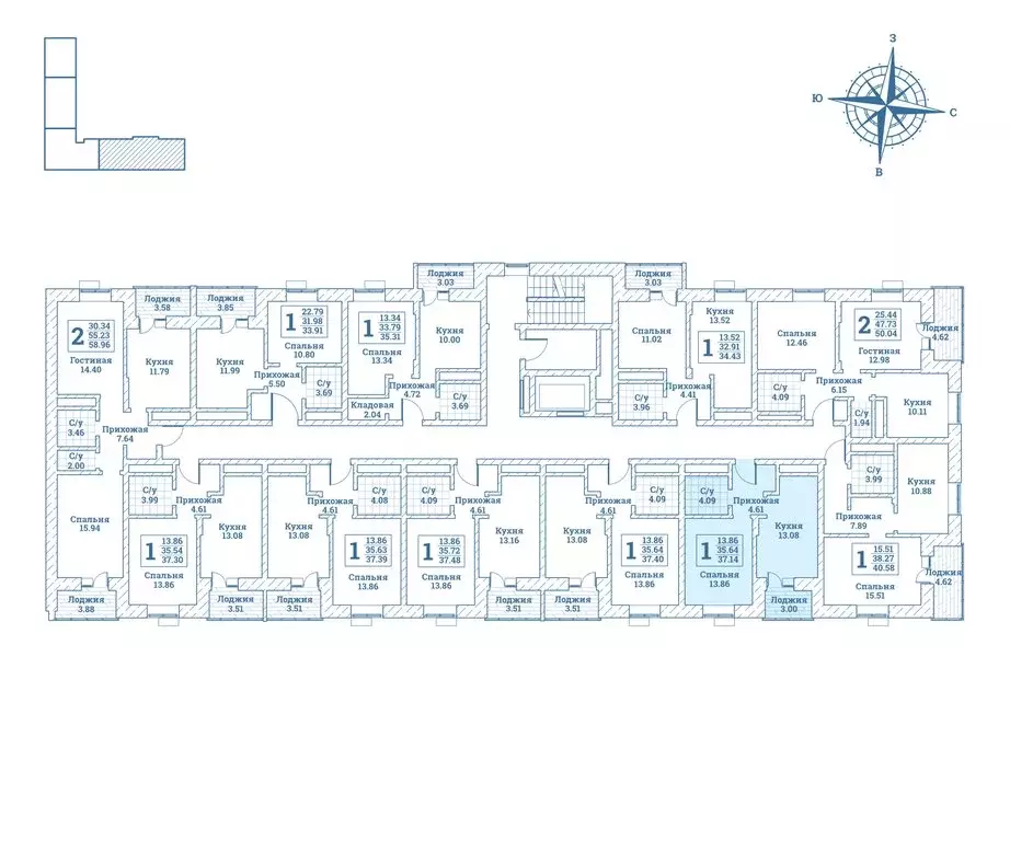 1-комнатная квартира: посёлок городского типа Монино, улица Генерала ... - Фото 2