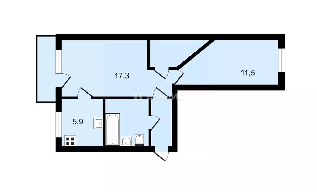 2-к кв. Карелия, Петрозаводск ул. Петрова, 5 (42.9 м) - Фото 1