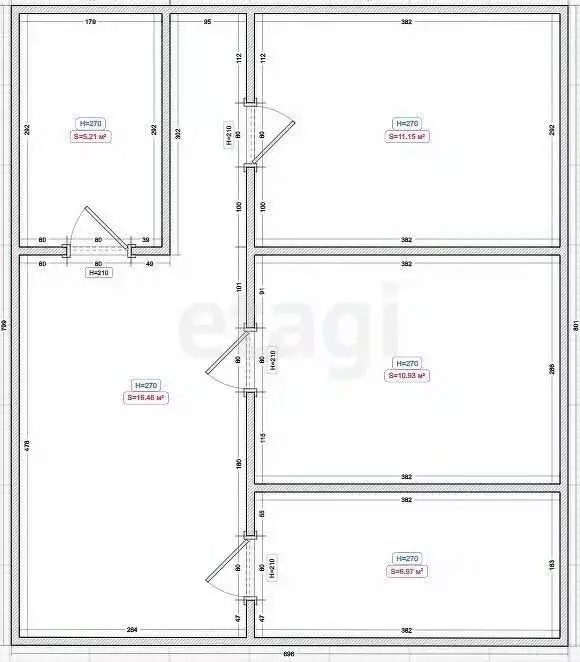 2-к кв. Ингушетия, Назрань Новая ул. (72.0 м) - Фото 1