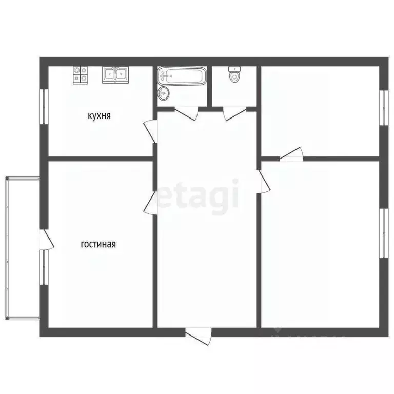 3-к кв. Челябинская область, Троицк 5-й мкр, 36 (67.5 м) - Фото 2