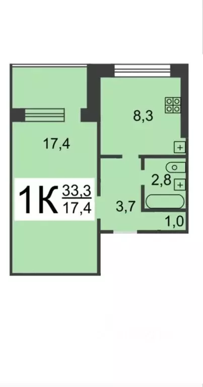 1-к кв. Нижегородская область, Нижний Новгород ул. Даргомыжского, 19к3 ... - Фото 1