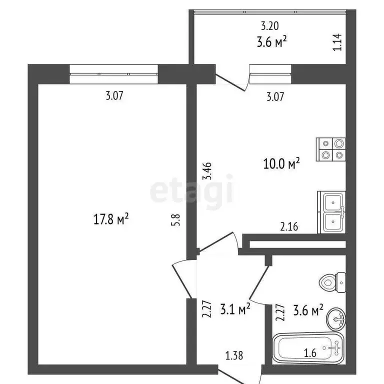 1-комнатная квартира: Анапа, улица Адмирала Пустошкина, 22к4 (38 м) - Фото 0