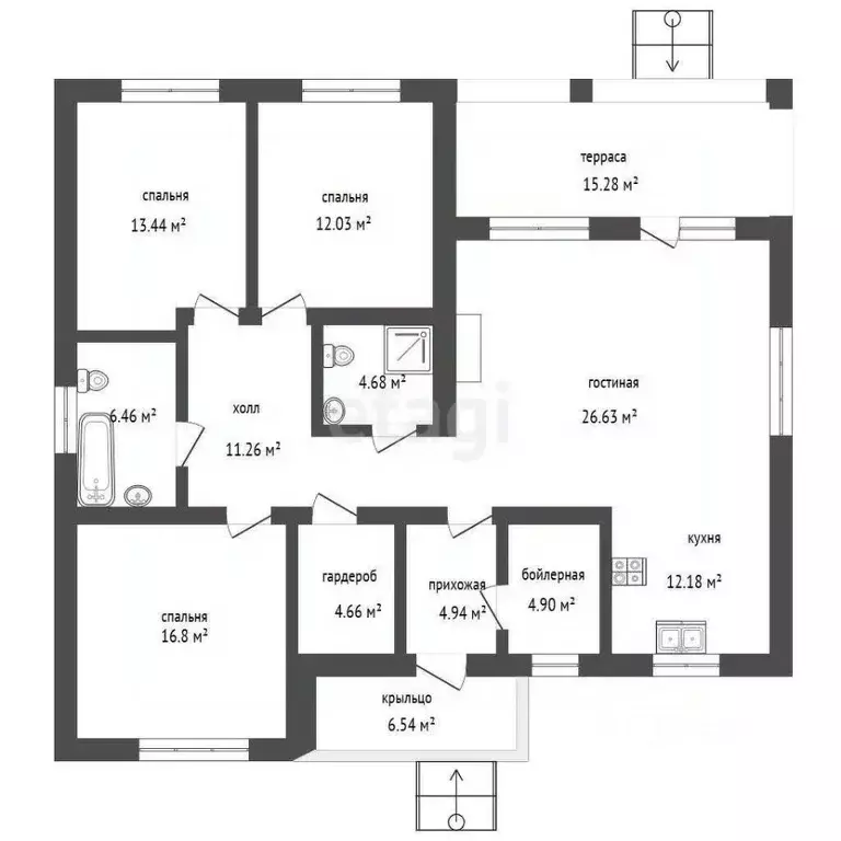 Дом в Крым, Сакский район, Ореховское с/пос, с. Михайловка ул. ... - Фото 2