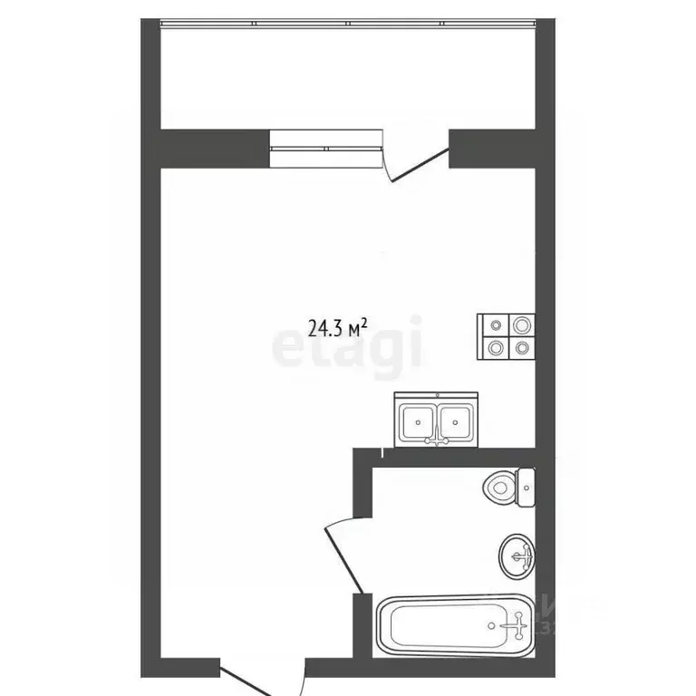 Студия Вологодская область, Вологда Окружное ш., 24А (25.0 м) - Фото 1