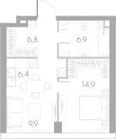 1-комнатная квартира: Москва, Кутузовский проезд, 16А/1 (44.9 м) - Фото 1
