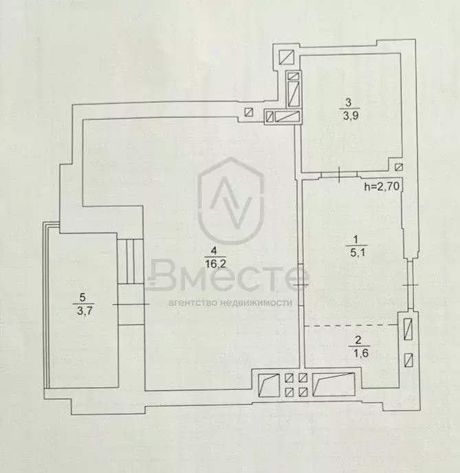 Студия Новосибирская область, Новосибирск ул. Титова, 252 (26.8 м) - Фото 1