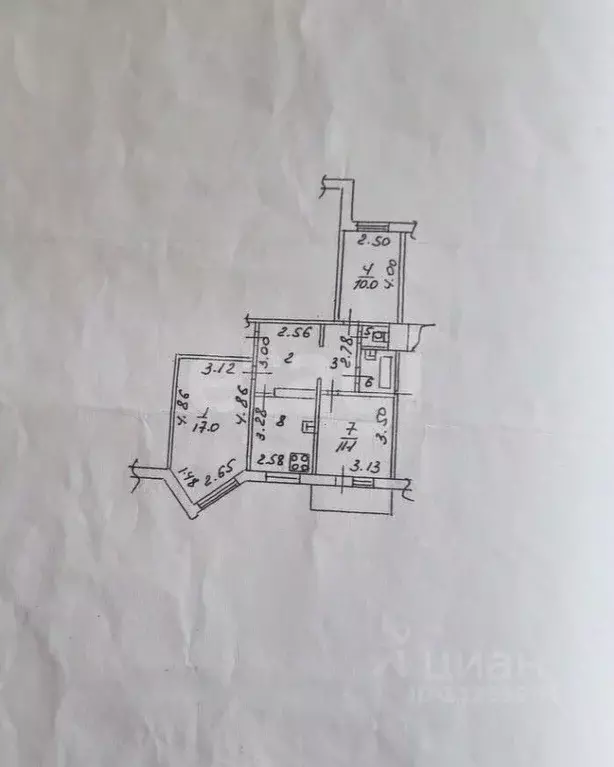 3-к кв. Липецкая область, Липецк ул. П.А. Папина, 17Б (62.3 м) - Фото 1
