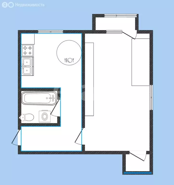 1-комнатная квартира: Губкин, Комсомольская улица, 41 (31.6 м) - Фото 1